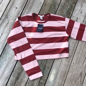 Cropped Red/Light Pink Top